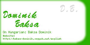 dominik baksa business card